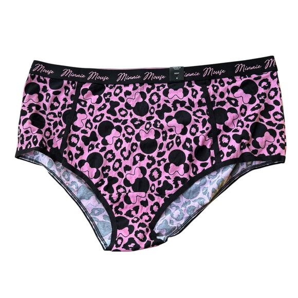 Torrid 4X Disney Pink Leopard Minnie Mouse Mid Rise Cotton Brief Panty Panties - Picture 1 of 2